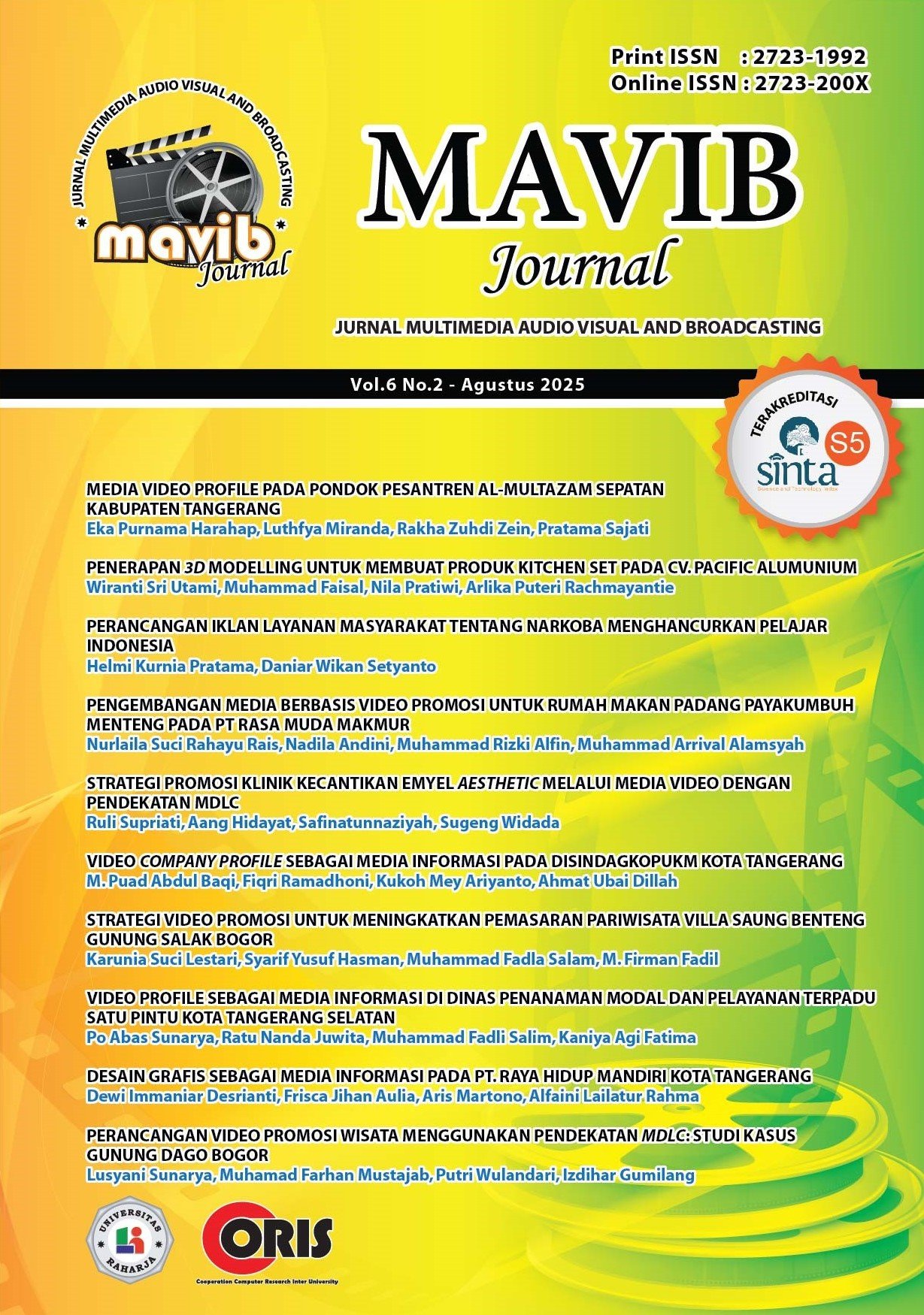 MAVIB Journal, (Jurnal Multimedia Audio Visual and Broadcasting)