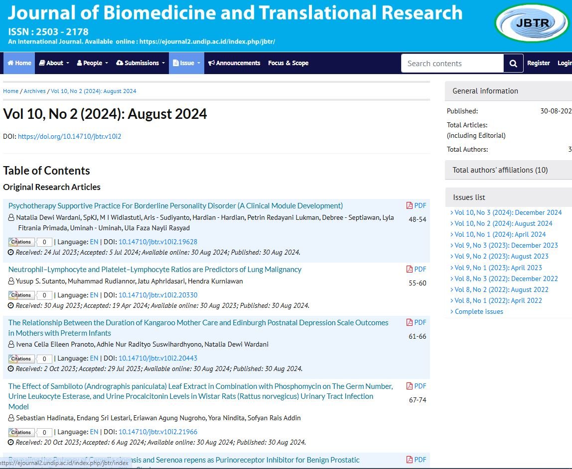 Journal of Biomedicine and Translational Research