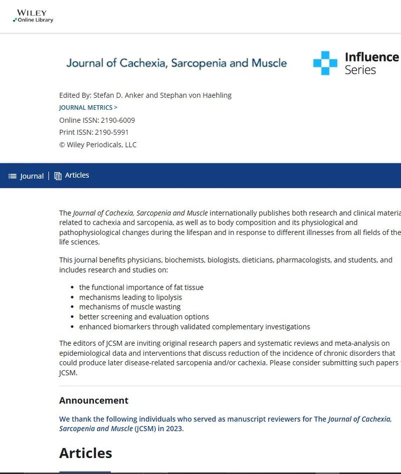 Journal of Cachexia, Sarcopenia and Muscle