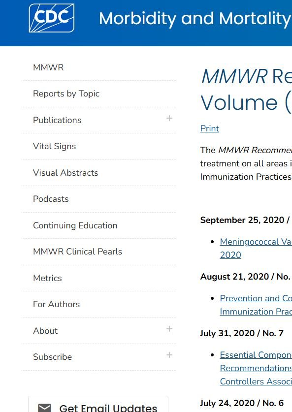 MMWR Recommendations and Reports